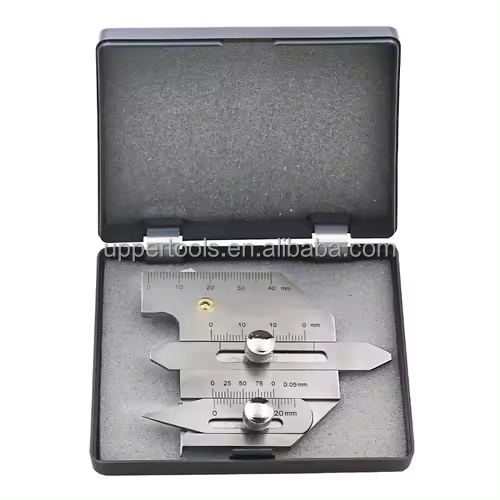 Silver Stainless Steel Double Slide Welding Gauge for Multi Function Welding Equipment