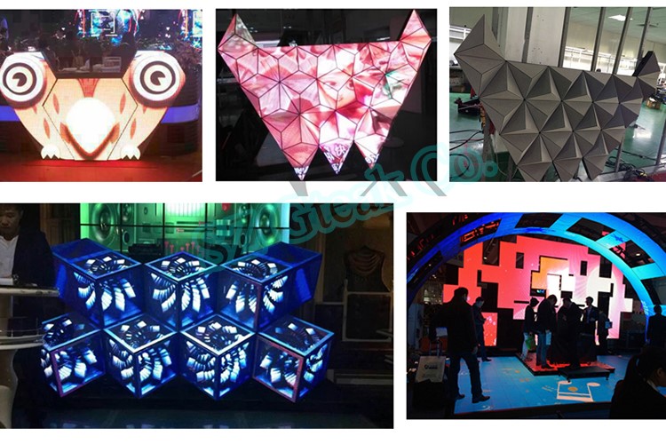 full color rgb matrix control mini hexagon led display for DJ booth customized