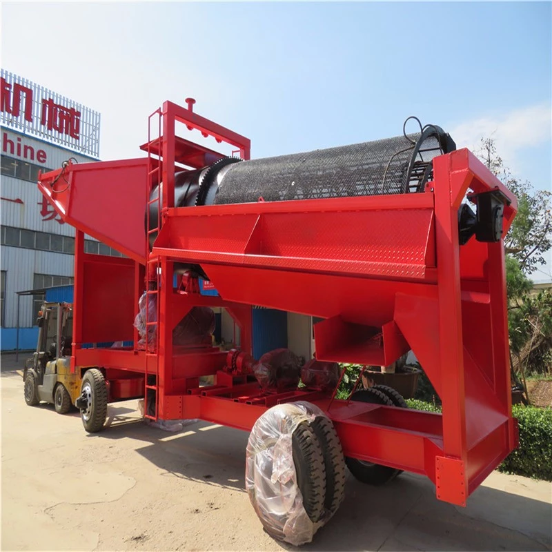 Mobile Gravel 530*1800 Gold Sand Trommel Screen Mineral Separating Machinery