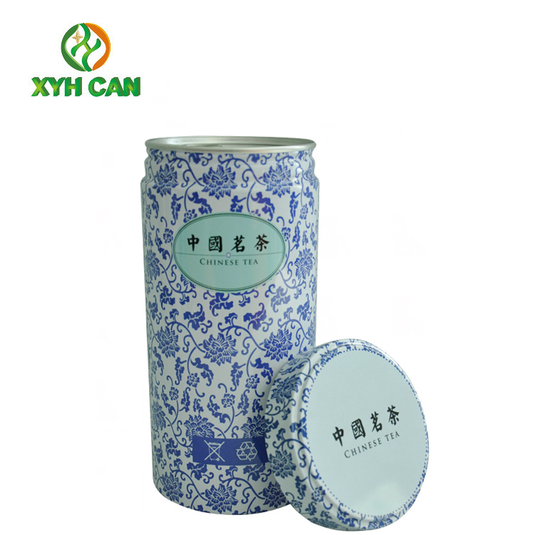 Tea Tin Can Unique Food Grade Box Packaging with Custom Logo Printing