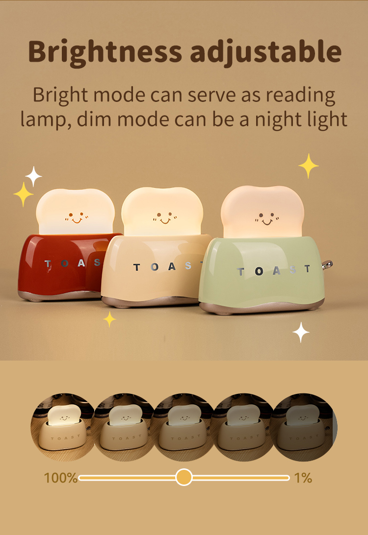 LED Energy Saving Table Desk Decorative Light-up Toaster Lamps for Decorative Lighting