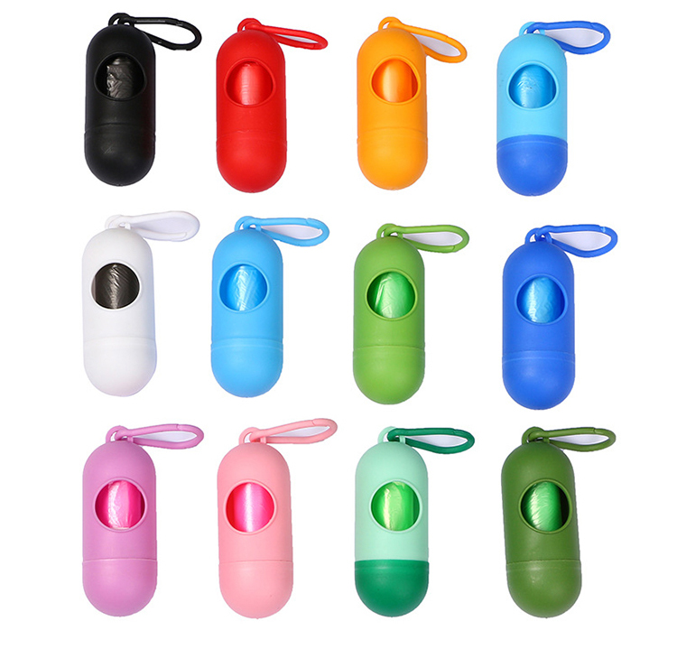 Blue Green Dog Waste Bag Holder 11.5*4.3cm Plastic Dog Poop Holder For Walks