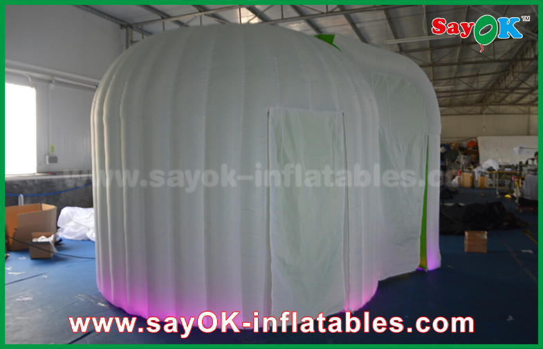 Green Background Inflatable Photo Booth Enclosure Double - Deck Photo Booth Tent