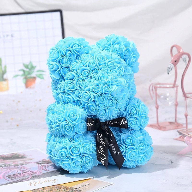 2020 Lovely Christmas Gift Rose Bears New Size 30cm Foam Roses Teddy Bear