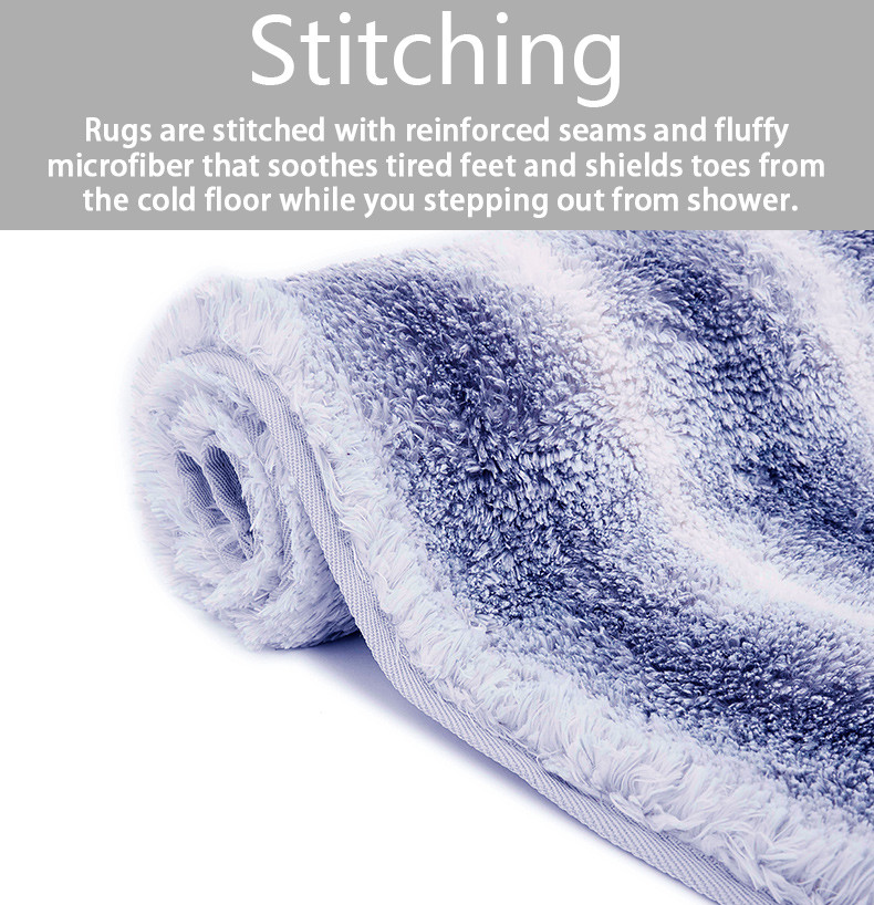BSCI Machine Washable Luxury Plush Bath Rugs Strong Adhesion