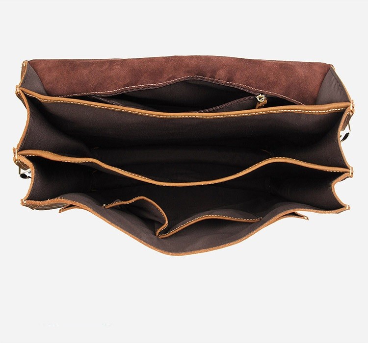 Waterproof Genuine Leather Briefcase Rugged Leather Computer Laptop Bag BRB10