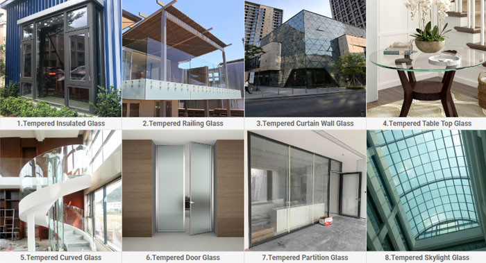 8mm Clear Toughened Heat Soaked Glass 5/16 Inch Toughened Glass
