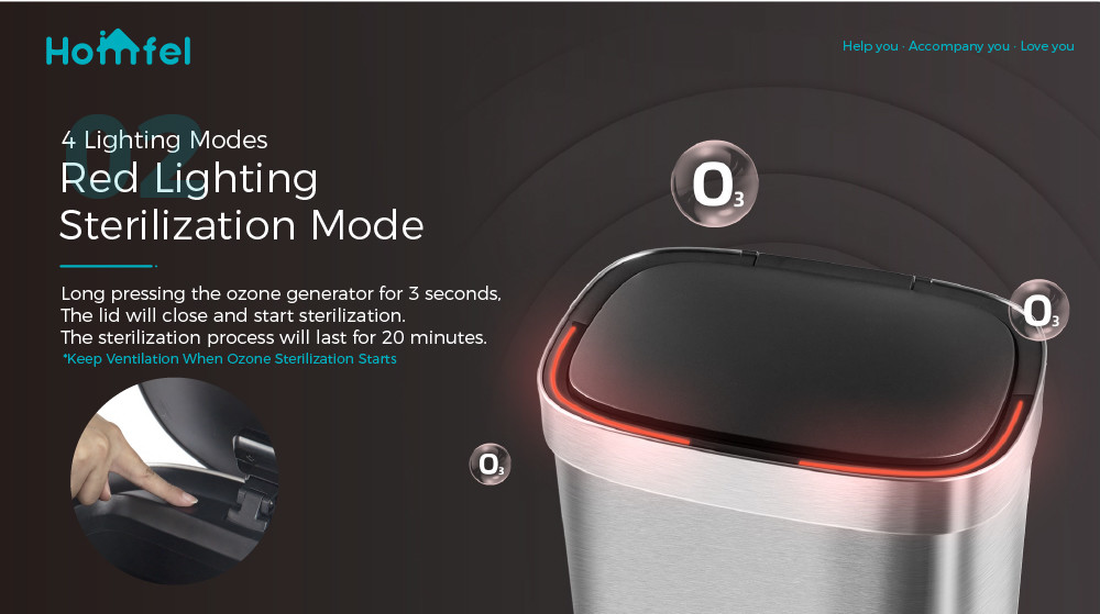 Home Stainless Steel Garbage Bin with Automatic Sensor and Batteries Required Customized Smart Trash Bin