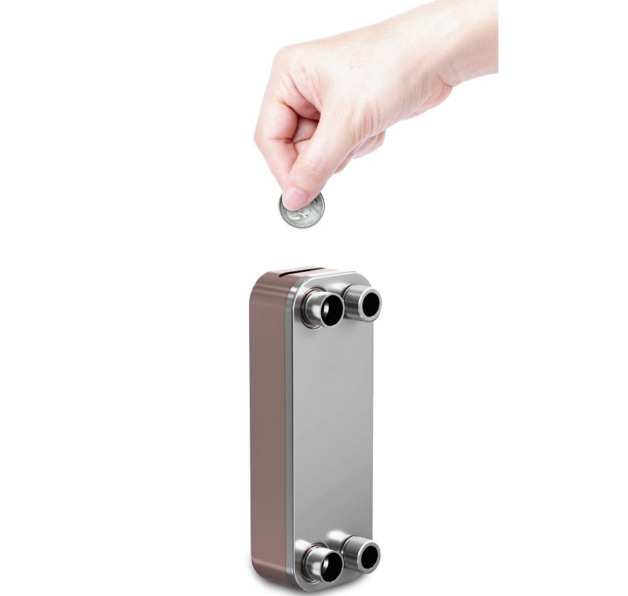 Refrigerant Chiller condenser Water Cooling Evaporator Copper Brazed Plate Heat Exchanger
