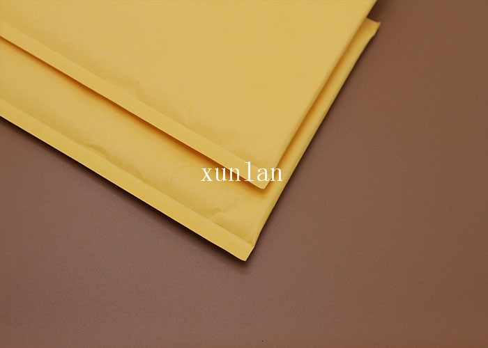 Yellow Kraft Shipping Bubble Mailers , Matt Bubble Wrap Packaging Envelopes