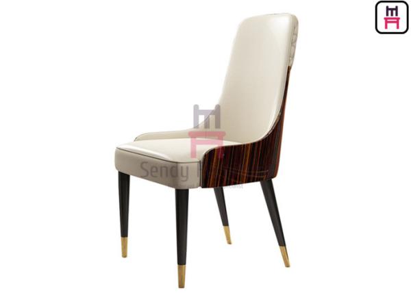 High Glossy Ebony Veneer Backrest with LOGO Hardware Fitting Wood Hotel Dining