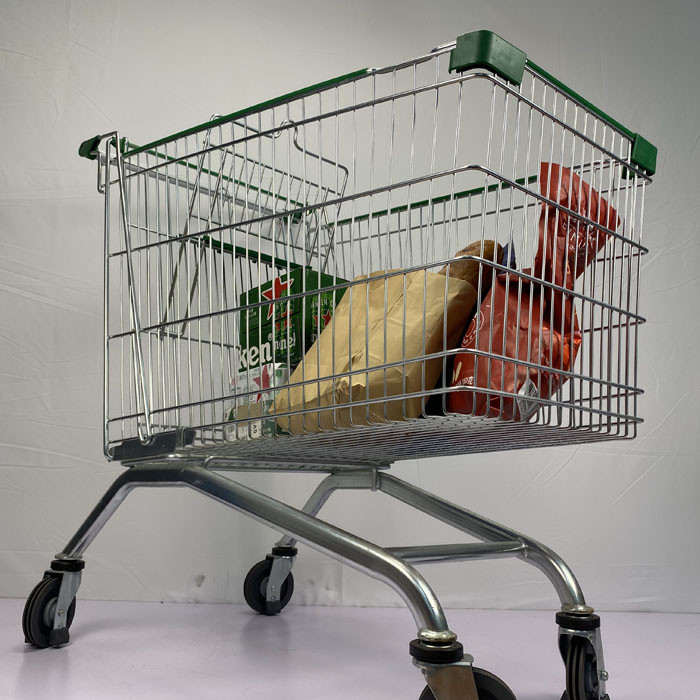 Super Large 275L Grocery Shopping Trolley Q195 Steel Metal Shopping Cart