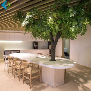 9ft Height Artificial Ficus Tree Round Shape For Fruit Sell Area Decoration