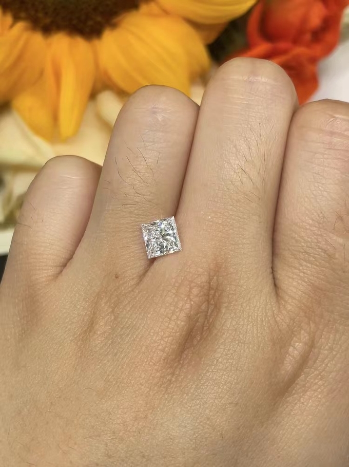 IGI Certified Princess Cut Lab Diamond As Grown CVD Synthetic Diamond 2ct-2.6ct Factory Direct Sale