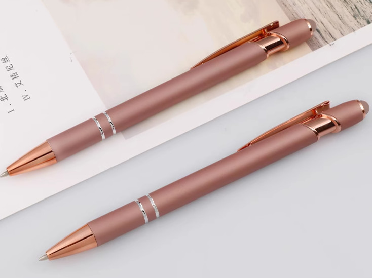 Metal press pen, aluminum rod, touch screen ballpoint pen company gift pen with custom logo exhibition pen