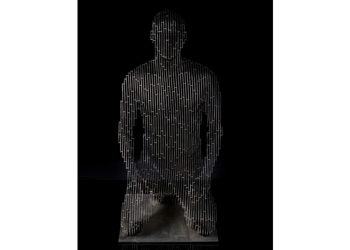 Brushed Finish Stainless Steel Kneeling Woman Sculpture