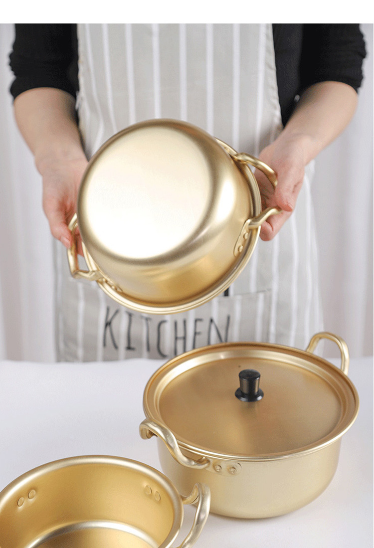 Korean Style Kimchi Noodle Pot Kitchen Cooking Pots Korean Cookware Soup Serving Pot With Two Handle