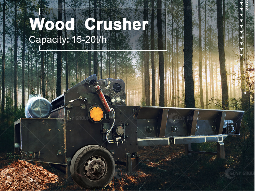 Easy to Operate Heavy Duty Wood Crusher with Large Capacity and 11kw 7.5kw Motor Power