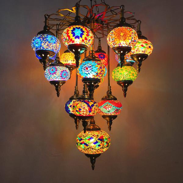Country chandelier restaurant coffee shop Hotel duplex building retro handmade
