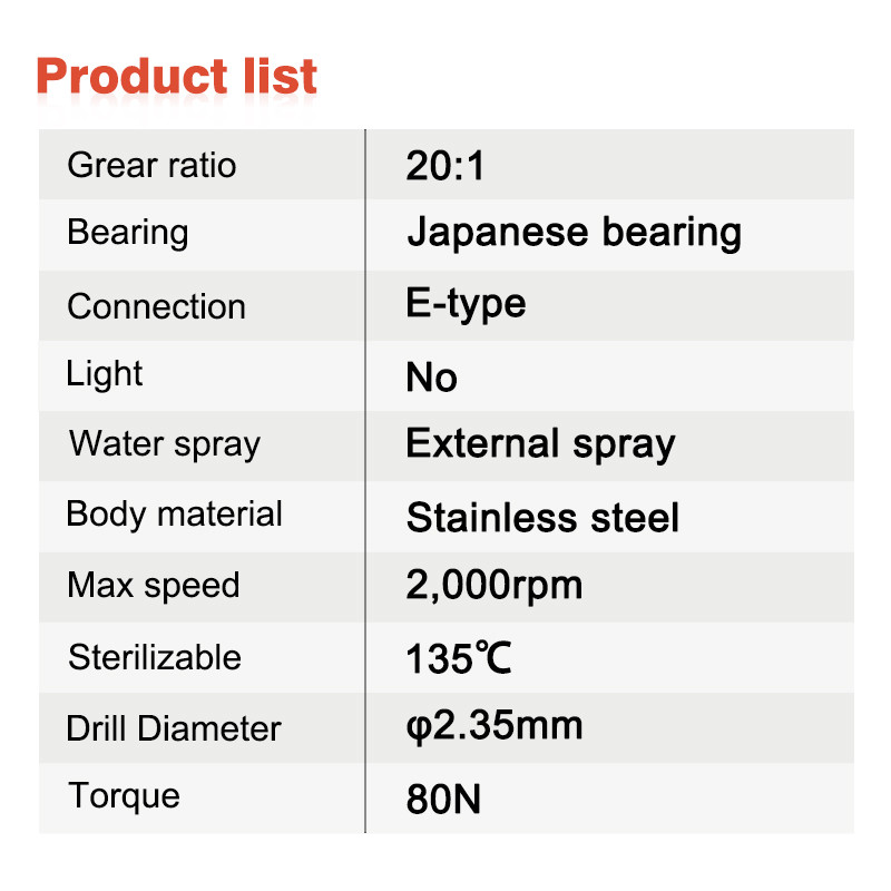 Low Speed Reduction Handpiece Unit Contra Angle Dental Implant Handpiece