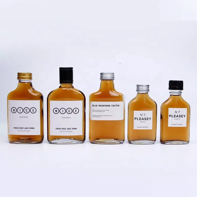 200ml Glass Water Bottle with Printing Logo Collar Material Glass Cap Spray Cap