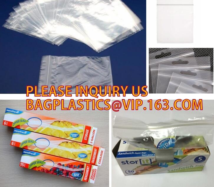 Customize Resealable Plastic Clear Poly Zip lockk Baggies custom zip lock bag, LDPE HDPE CPE PPE PVC Plastic Slider Zipper