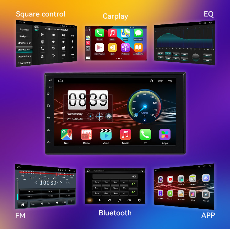 Touch Screen Wifi IPS GPS Camera Car DVD Radio Android 12 Universal Car Player