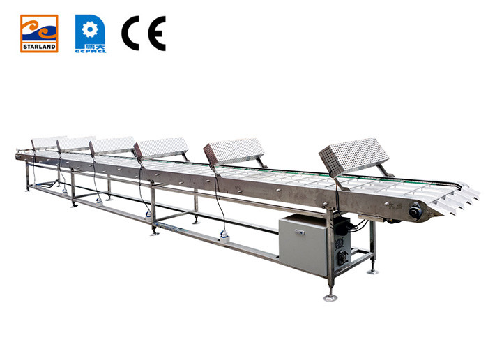 Stainless Steel Marshalling Cooling Conveyor 220V Full Auto