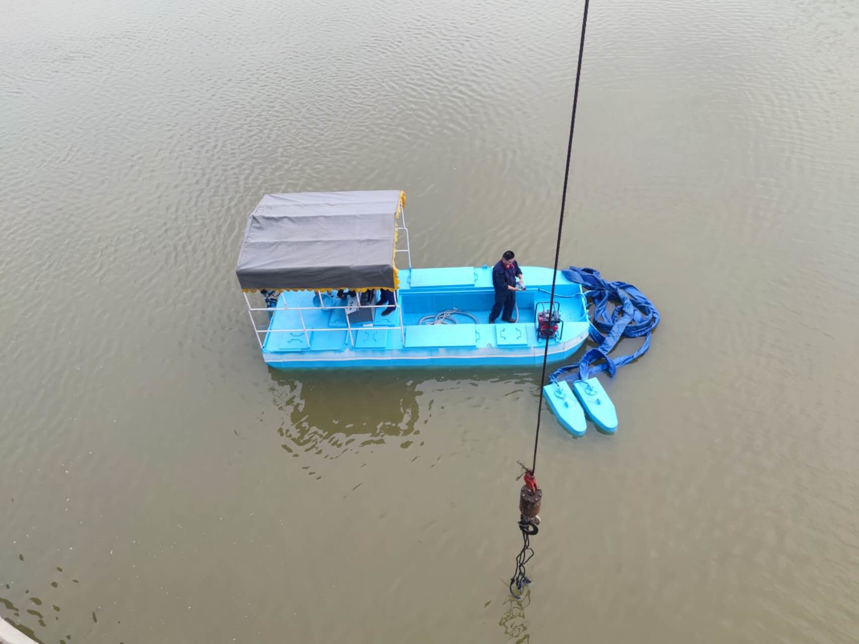 Pond Removal Blue Algae Boat River Collecting Rubbish Ship