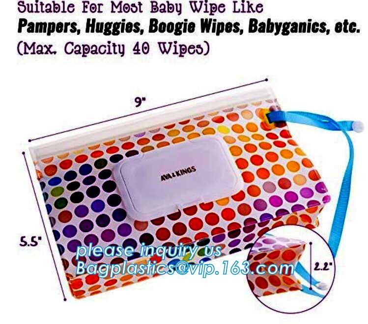 Promotion reusable Zip lockk travel plastic EVA baby tissue wet wipes bag with lid, Eco-friendly plastic colorful wet tiss