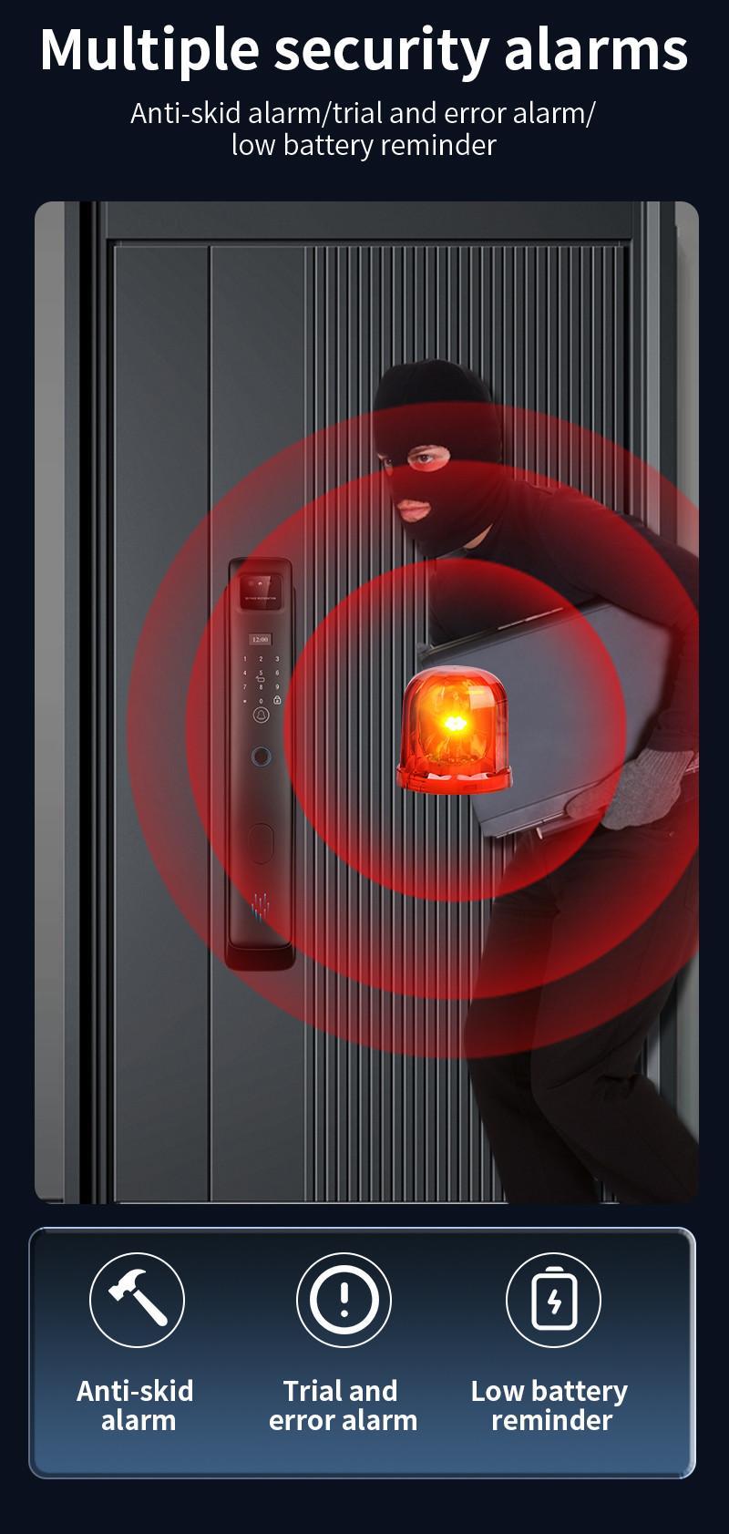 3D Face Smart Door Lock Fingerprint Video Calling Home Lock
