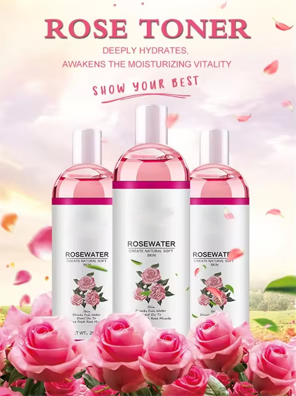 Natural Organic Face Toner Hyaluronic Hydrating Essential Water Rosewater