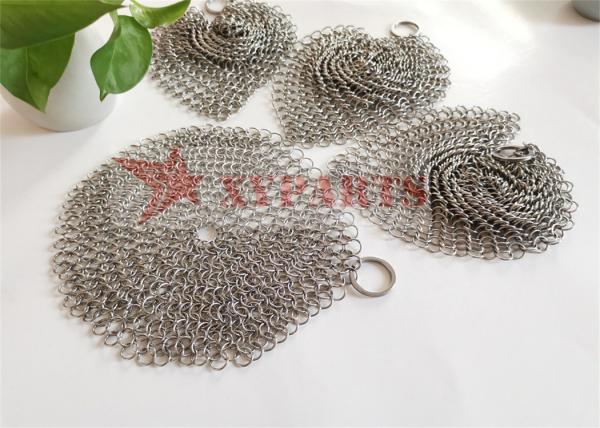 Food Grade Stainless Steel Chain Mail Scrubber Pot Dishes Pan Cleaner For
