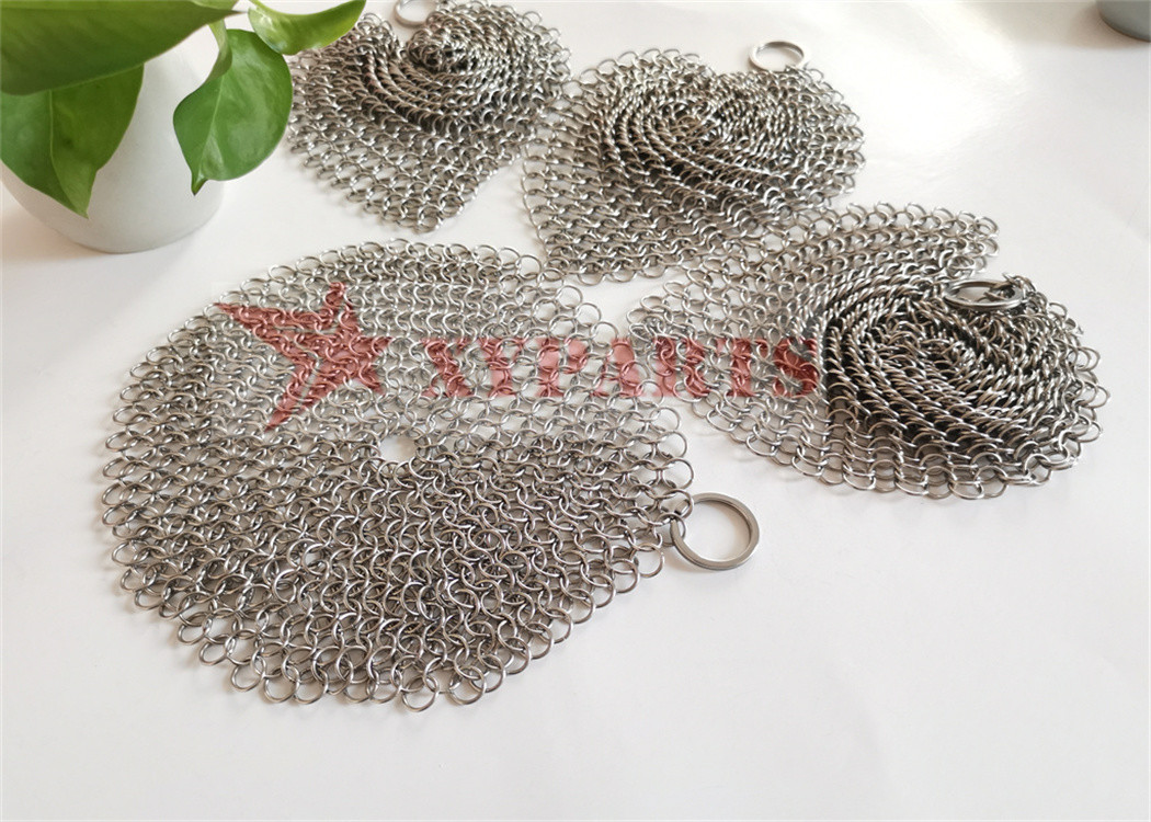 Stainless Steel Cast Iron Chain Mail Scrubber