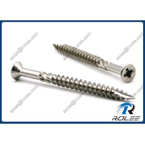 China Stainless Double Countersunk Head Pozi Drive Knurled Shank Decking Screw on sale