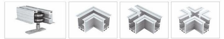 Modern Flexible Movable Sliding Office Partition Walls Top Ceiling Suspended