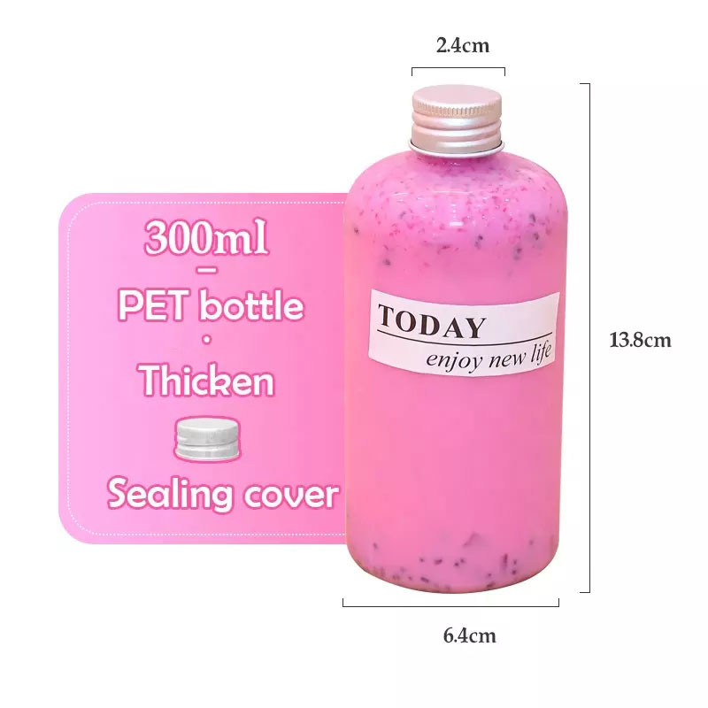 H 13.8cm Empty Juice Milk Tea Bottles With Aluminium Cap