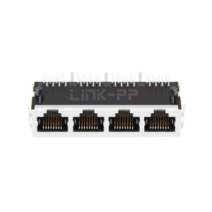 LPJF46401-9CNL 100 Base-T Ethernet RJ45 1x4 Jacks Tab Down Without Led
