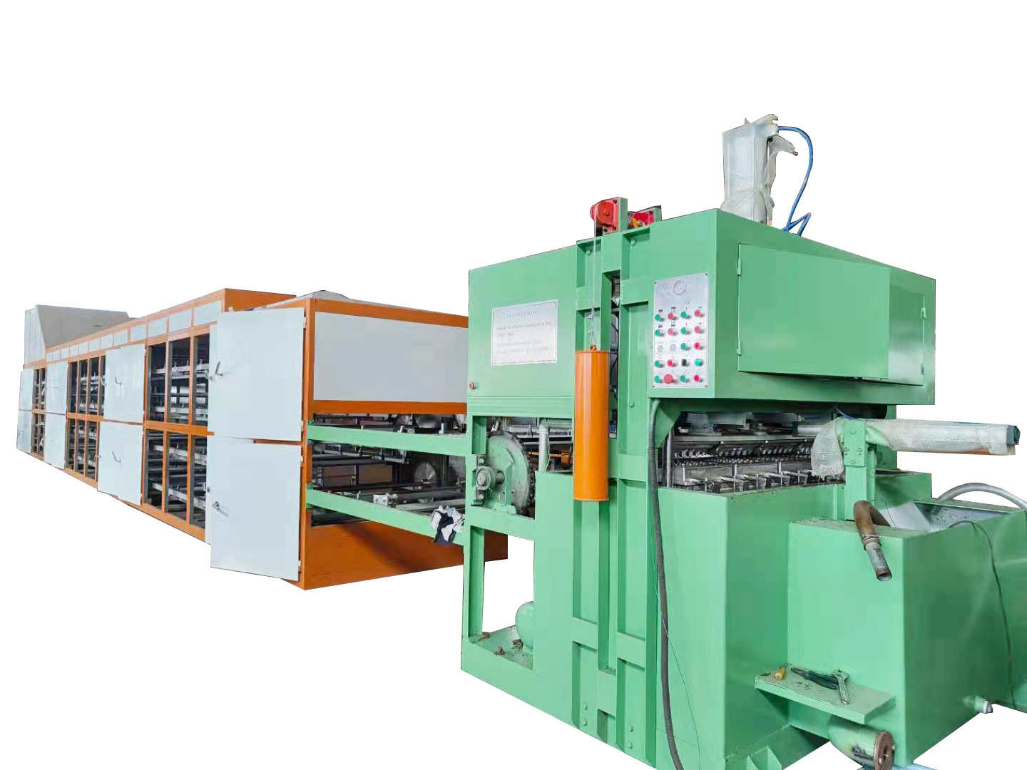 PLC Controlled Egg Tray Production Line Reciprocating And Rotary Forming 6 Seconds Per Cycle