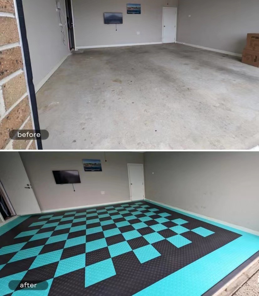 Non Slip Polypropylene Floor Tiles 400x400mm True Lock Diamond Tiles