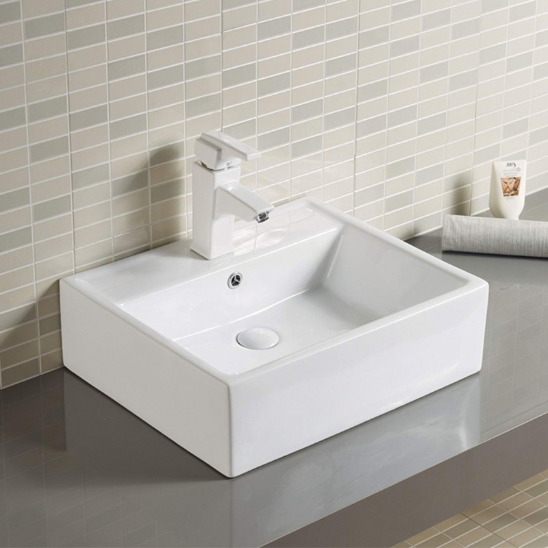 Rectangular Bathroom Sink Vessel 20 X 17" 19 X 16" 400mm Countertop Basin