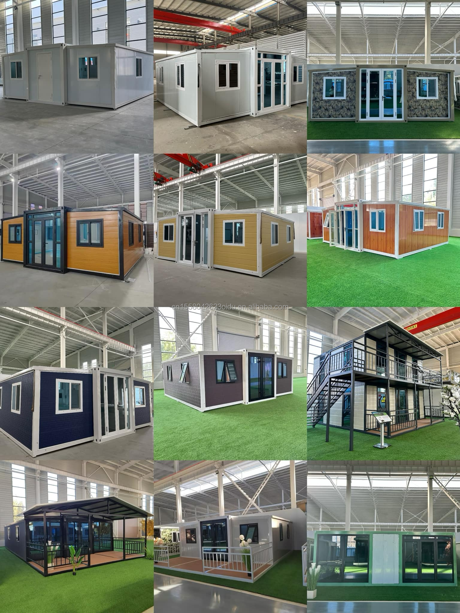 Residential or Office 20ft Expandable Container House with Two Bedrooms and Aluminum Alloy Windows in Modern Style