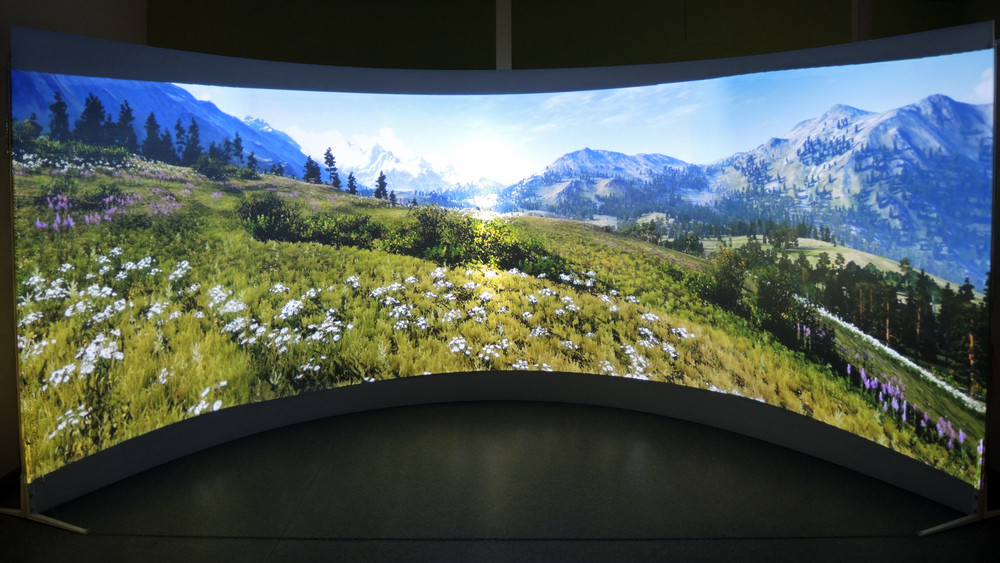 HD Customized Curved Projection Screen,fixed frame screen 180 Degree For Flight Simulator