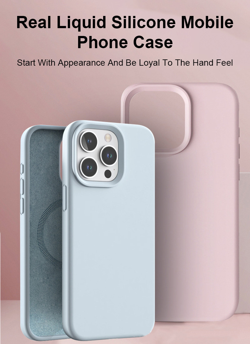 Soft Microfiber Lining Liquid Silicone Phone Case Strong Magnetic For IPhone