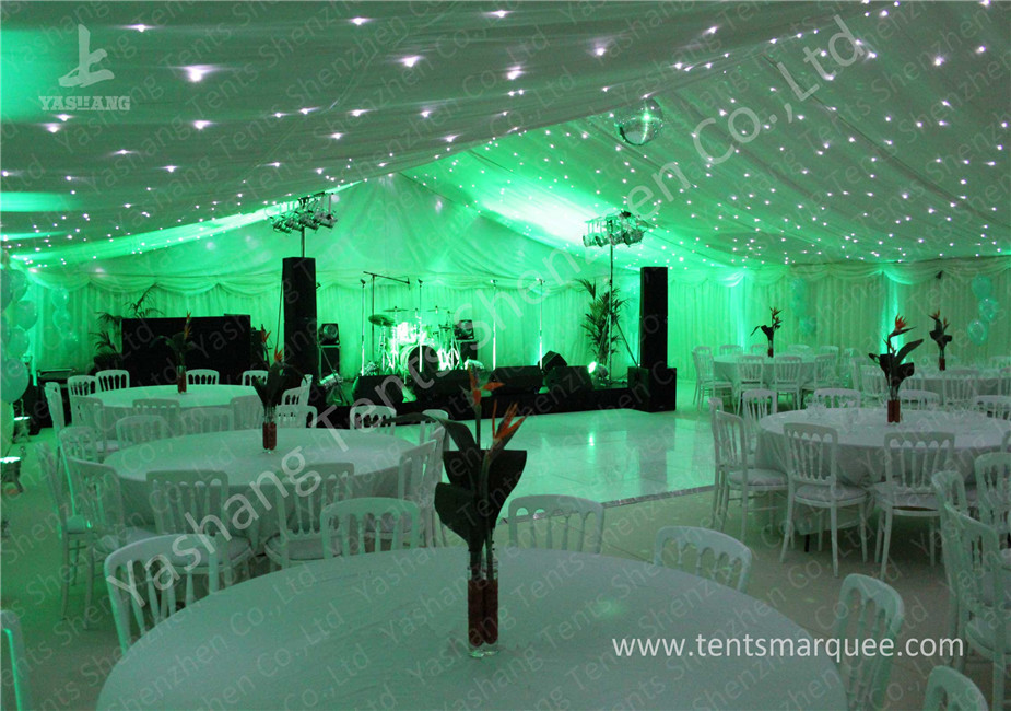 Pretty Lighting Onaments Luxury Wedding Tents with Anodized Aluminum Frame