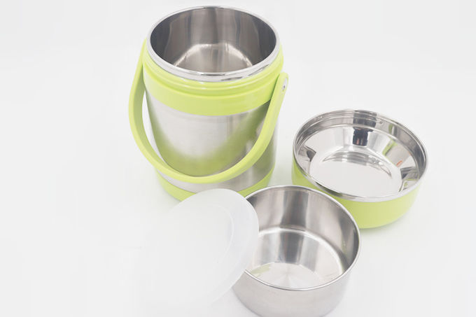 1.5L Outdoor used take away food container with plastic handle stainless steel portable food warmer