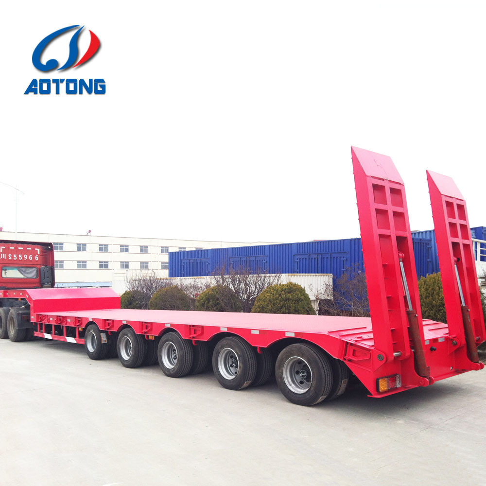 100ton Detachable Gooseneck Dropdeck Semi-Trailer for 5 Axle Steering Low Bed Trailer