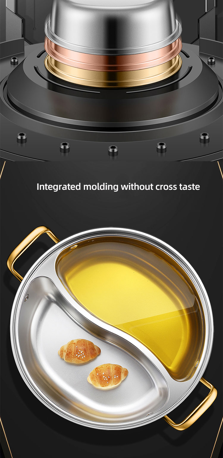New Arrival 28cm Hot Pot Multi-user Hotpot Induction Soup Pot 304 Stainless Steel Shabu Pots For Cooking