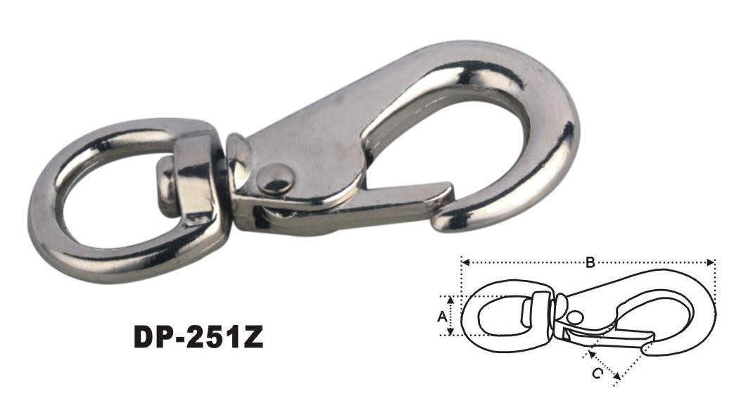 Zinc diecast round eye swivel boat snap hook
