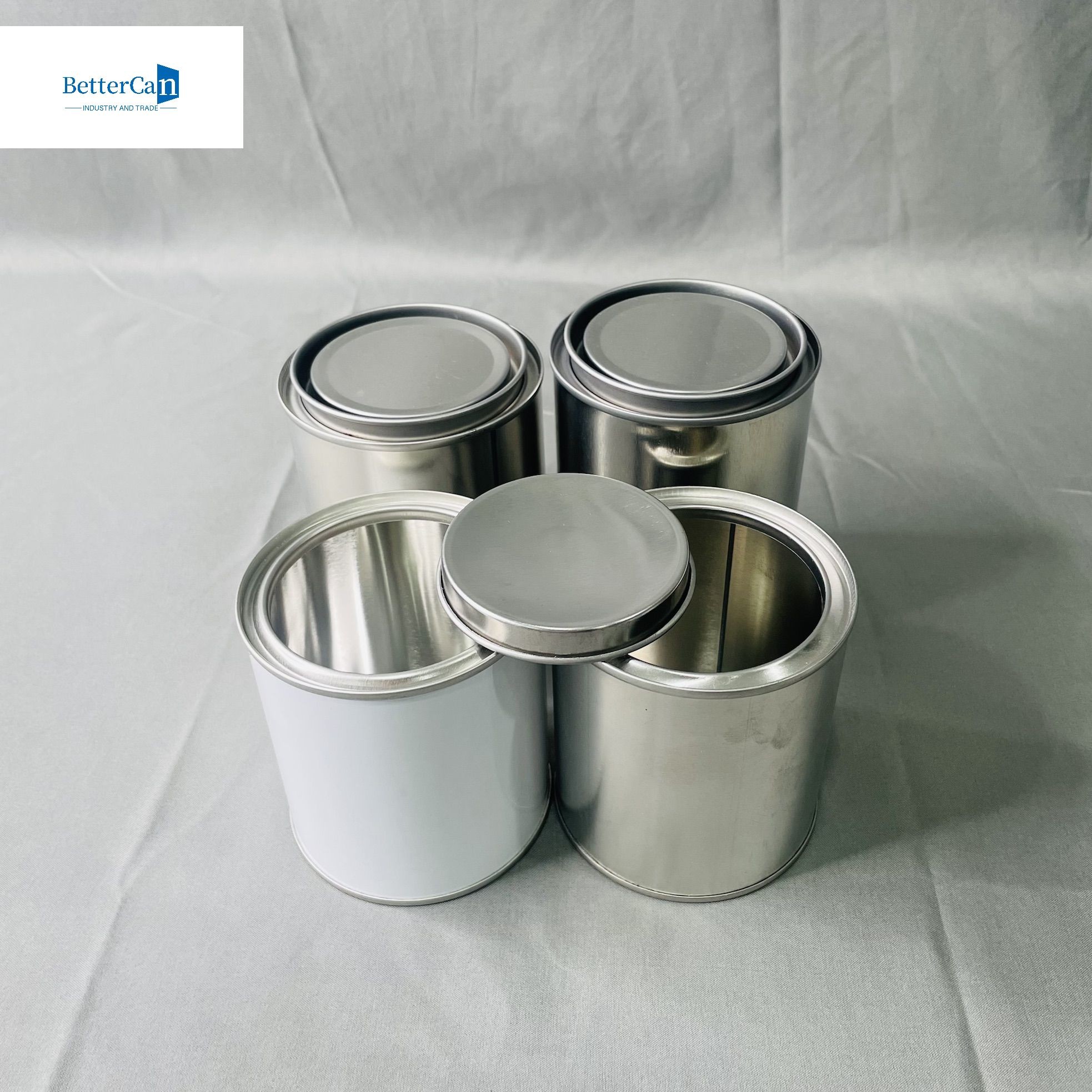 1 Liter Rectangular Empty Tin Cans With Plastic Cap 500ML Round Metal Contianer